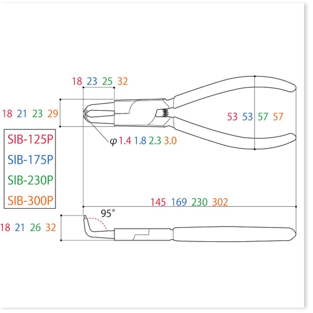 Kìm bóp phe mũi cong 9 inch SIB-230P Tsunoda - Nhật Bản - SIB-230P