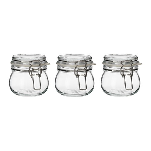 BỘ 3 HŨ THỦY TINH KORKEN IKEA