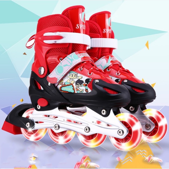 Giày patin trẻ em, người lớn bánh có đèn flash sports