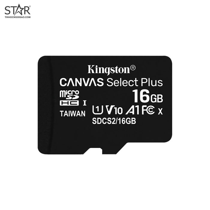 Thẻ nhớ Micro SD Kingston 16G Canvas Select Plus C10 U1 100MB/s Chính Hãng (SDCS2/16GBSP)