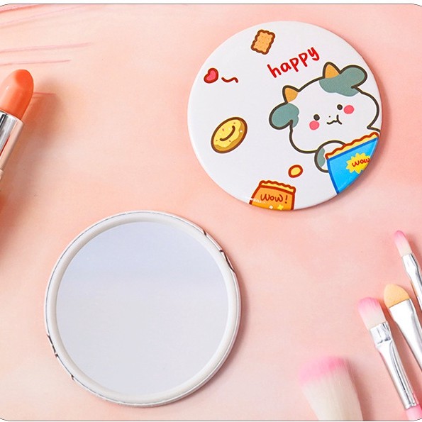 Gương Trang Điểm Cầm Tay Bò Sữa Phong Cách Ulzzang Hàn Quốc -  Mini Round Miror Korea's Style