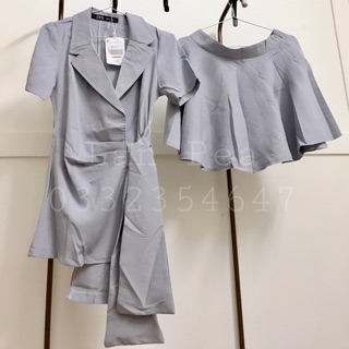 Sét vest buộc eo chân váy xòe siu đẹp