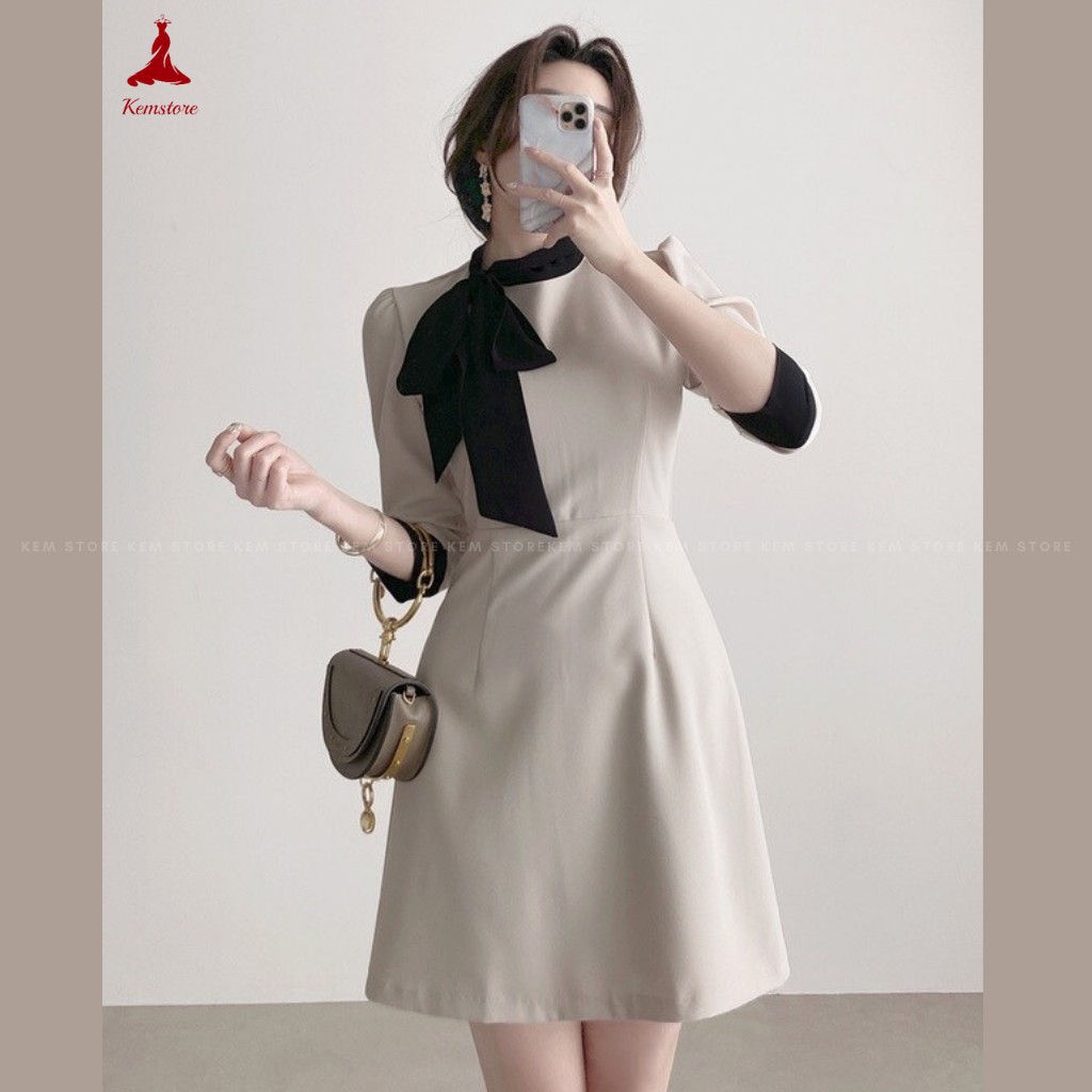 [99K XẢ HÀNG] Váy thiết kế cao cấp, Đầm công sở,Đầm thiết kế cao cấp Kemstore thời trang thiết kế vải chéo Hàn Quốc
