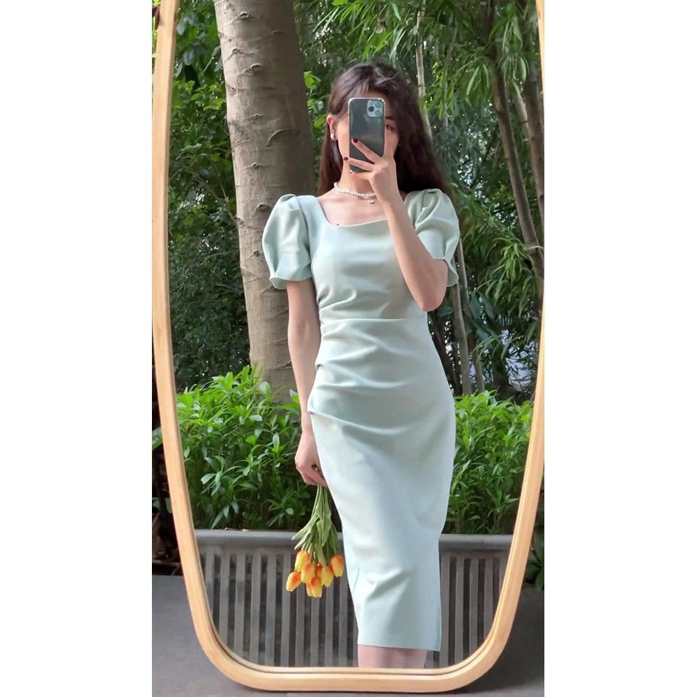 Đầm Dài Trung Bình Phong Cách Pháp Thời Trang Mùa Hè 2022 Mới Dành Cho Nữ