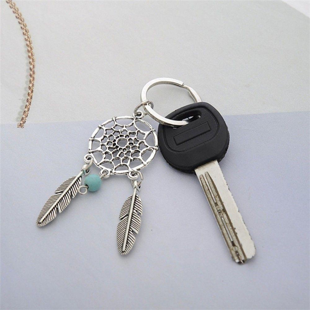 1 Móc Khóa Hình Dreamcatcher Phối Lông Vũ Phong Cách Vintage Mới
