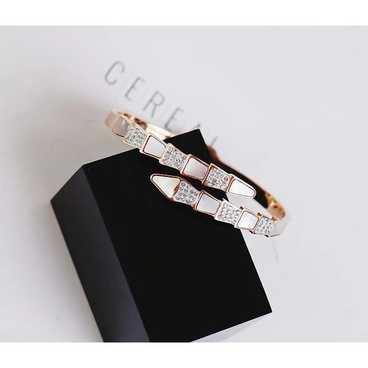 Vòng Đeo Tay Bằng Thép Không Gỉ Đính Đá Zircon Sang Trọng
