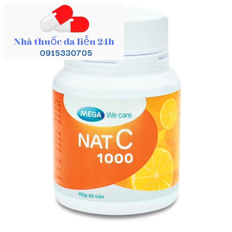 NAT C 1000 VIÊN UỐNG CUNG CẤP VITAMIN C GIÚP SÁNG DA, TĂNG CƯỜNG SỨC ĐỀ KHÁNG - Nhà Thuốc Da Liễu 24h