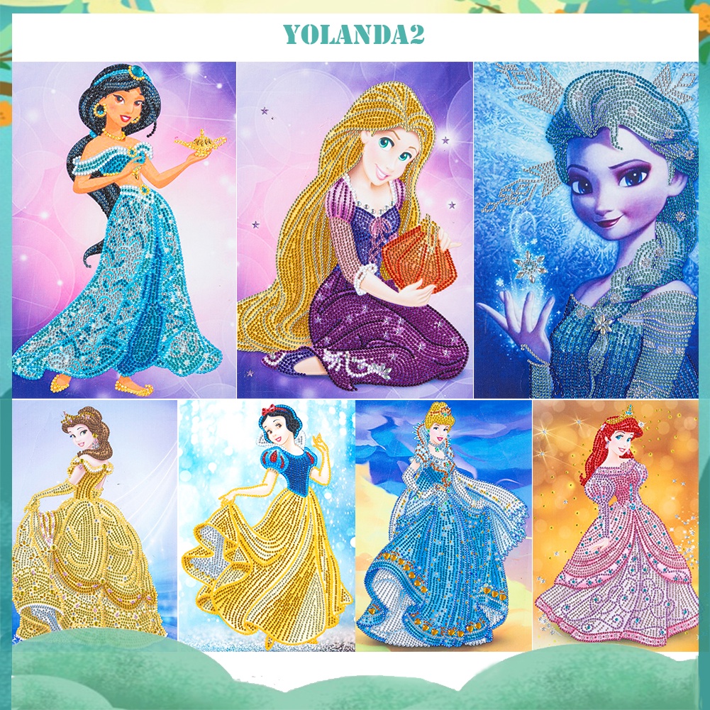 Bộ tranh đính đá 5D tự làm hình công chúa dễ thương