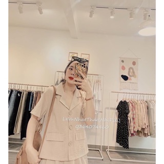 Set quần short + áo cổ vest