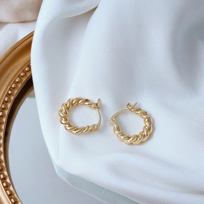 Bông Tai Mạ Vàng 14k Kiểu Dáng Đơn Giản Thời Trang