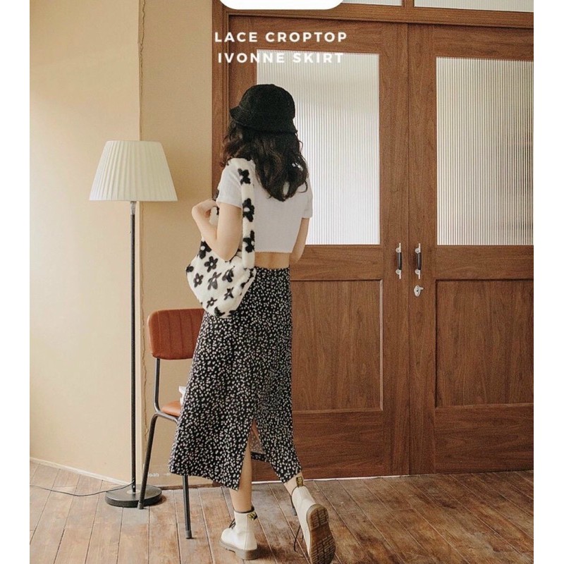 SET ÁO CROP VÀ CHÂN VÁY HOA MIDI | BigBuy360 - bigbuy360.vn