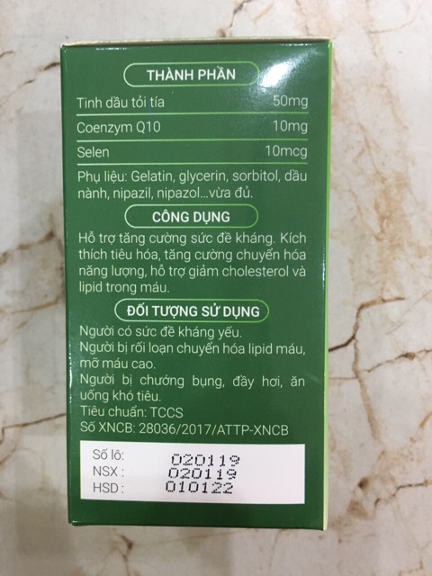 Tinh Dầu Tỏi MH (hỗ trợ tăng cường sức đề kháng, giảm cholesterol và lipid trong máu)