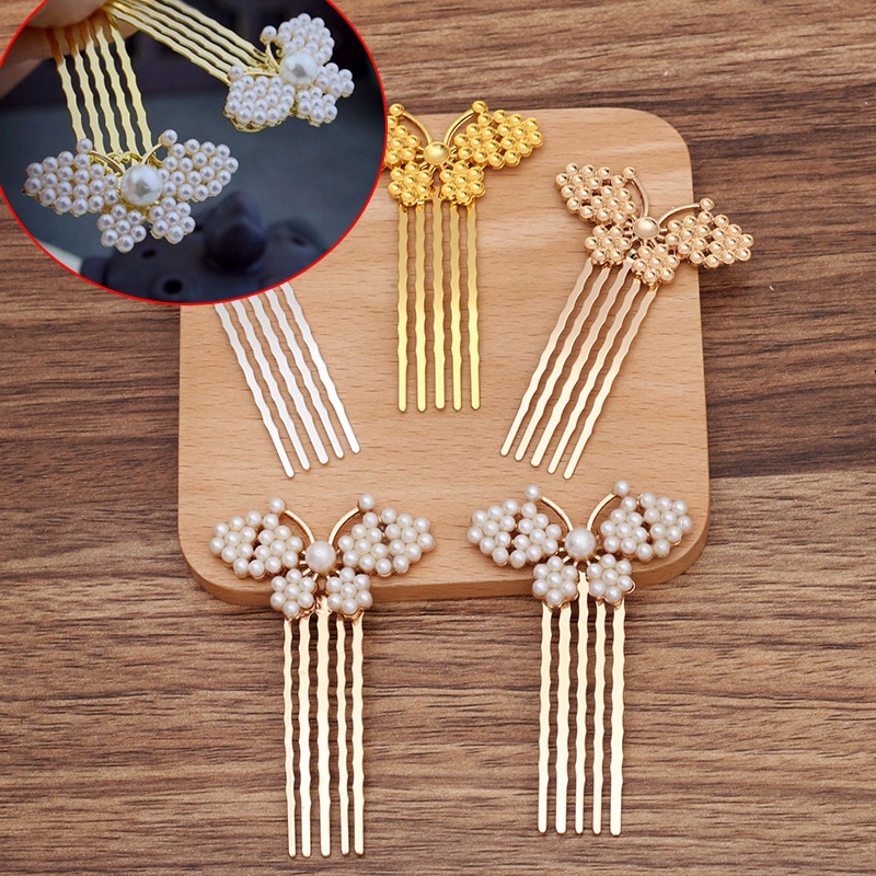 1 cài tóc đúc họa tiết bươm bướm 65*42mm nguyên liệu làm trâm làm trang sức cổ trang