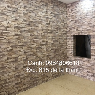 Giấy Dán tường sẵn keo giả đá 3d khổ 0,6m x 10m