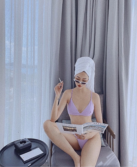 [BKN94] &lt;ÂU&gt; SET BIKINI TRIANGLE TÍM LILAC (10 MÀU)