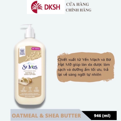 [Chính Hãng ] Sữa Tắm St.Ives Tẩy Tế Bào Chết Chanh Hồng &amp; Quýt, Bơ Yến Mạch, Muối Biển,, Hoa Hồng &amp; Lô Hội 650