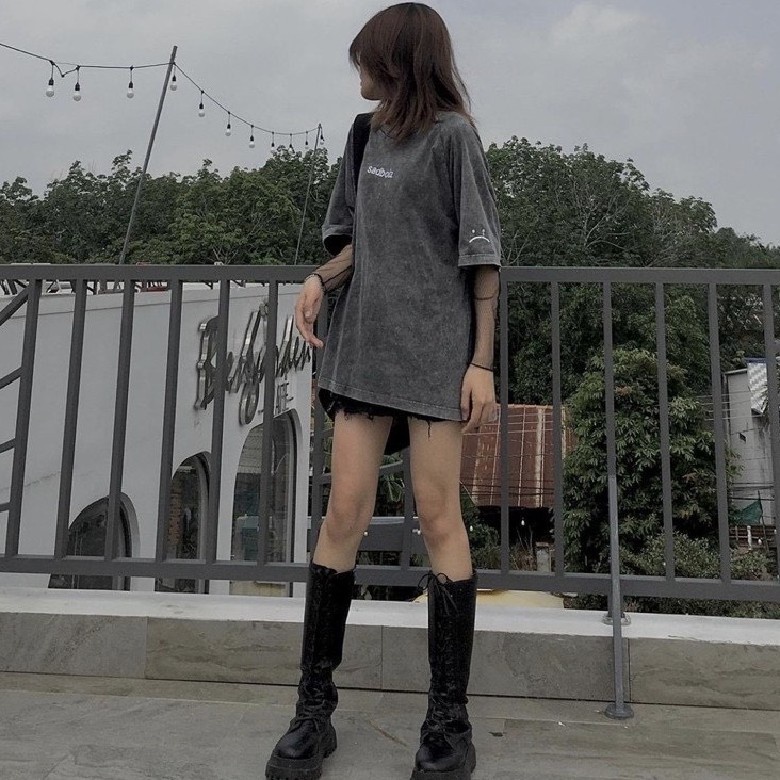 Áo thun trơn tay lỡ Sad Boiz DUSTY SIGNATURE Sad Boy phông Unisex form rộng oversize Ulzzang - Gin Store
