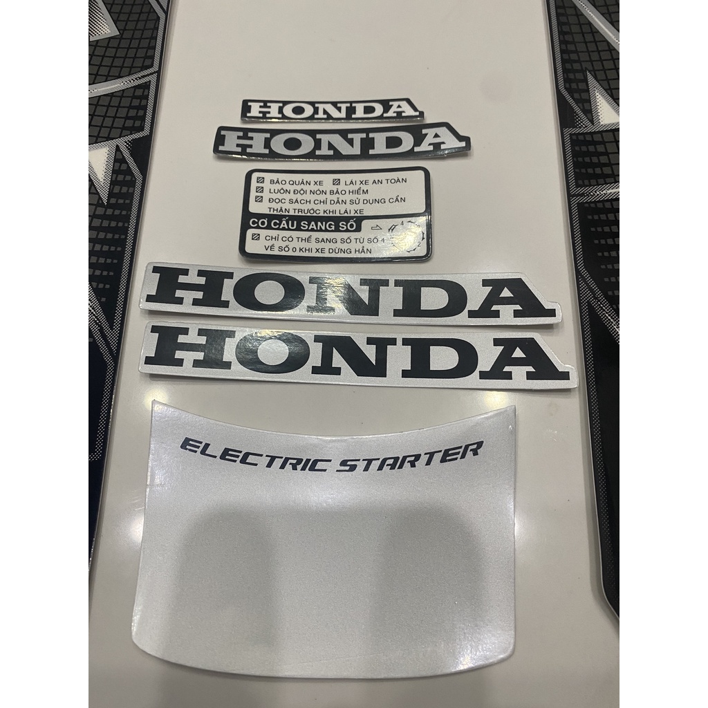 Nguyên bộ tem rời 3 lớp zin thái dán xe máy Honda Wave alpha 2014 màu đen