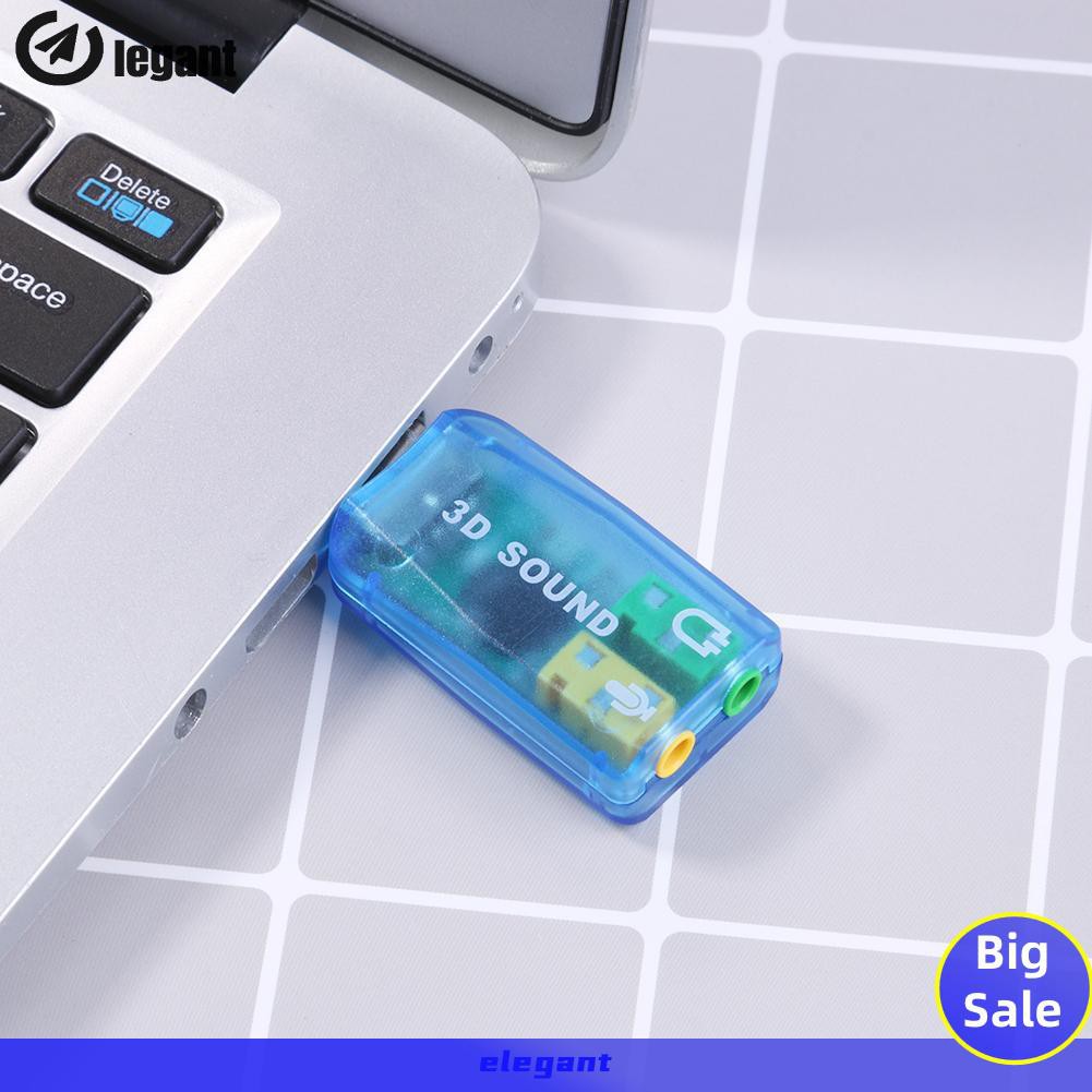 USB card âm thanh ngoài 3D kết nối tai nghe micro dành cho máy tính bàn