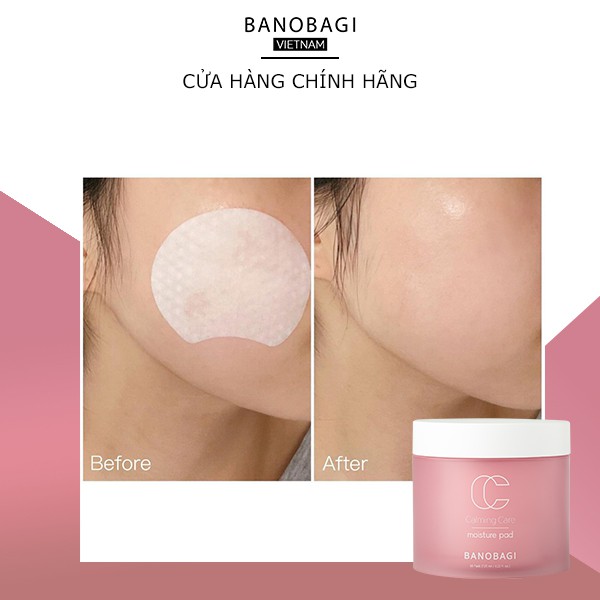 Toner Nước Hoa Hồng Dưỡng Ẩm Dạng Bông Banobagi Calming Care Moisture Pad 60pad/125ml | BigBuy360 - bigbuy360.vn