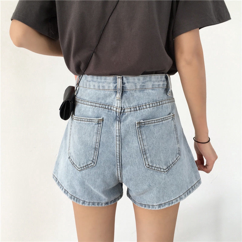 Quần Short Denim Ống Rộng Phong Cách Hàn Quốc Dành Cho Nữ