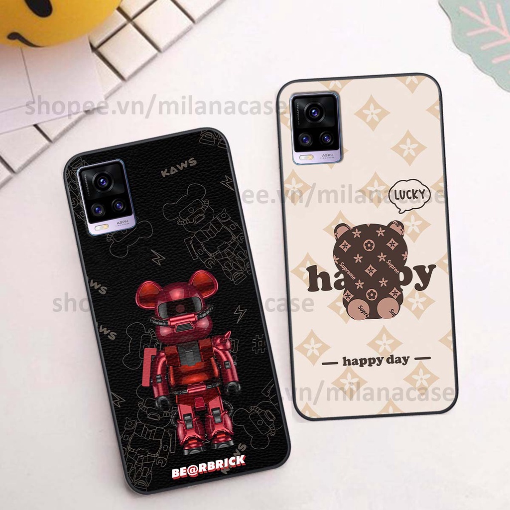 Ốp Vivo V20 gấu be@rBrick gấu Teddy Kaws siêu đẹp, phong cách, cá tính