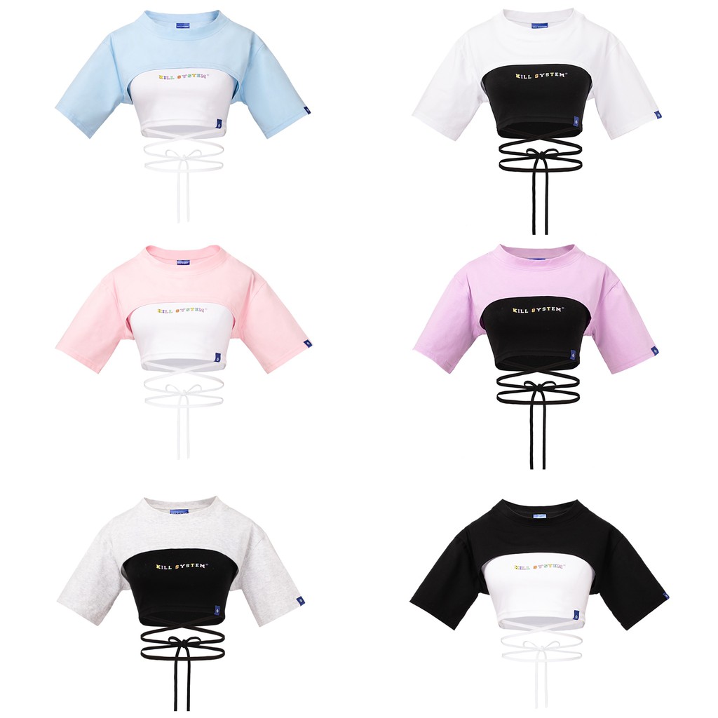Áo croptop thắt dây eo KILL SYSTEM | BigBuy360 - bigbuy360.vn
