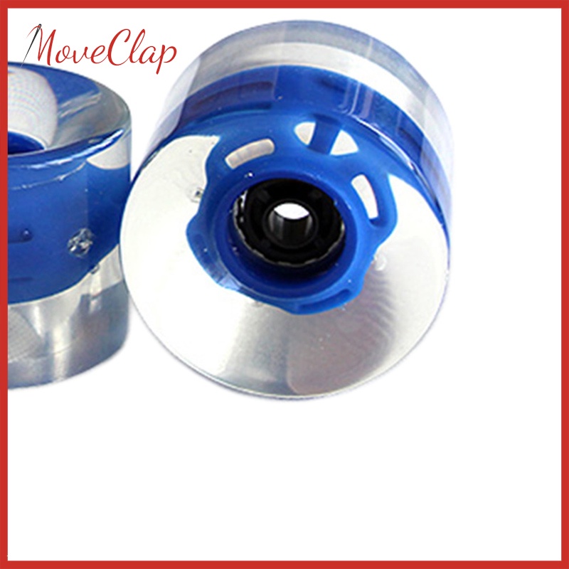 MoveClap 4x Skateboard Wheels Light Up with Bearings Glow Flash Longboard