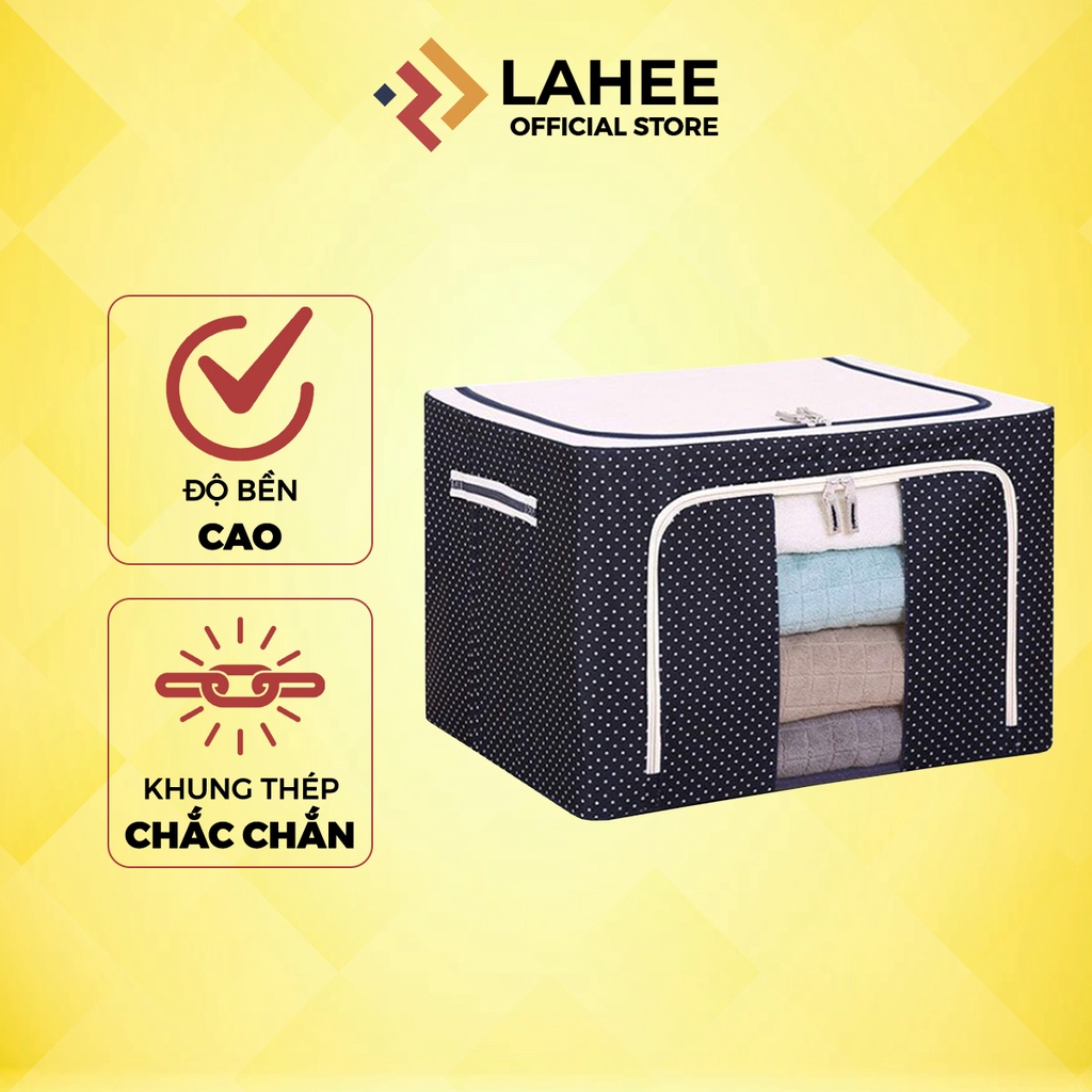 Túi đựng quần áo chăn màn/mền khung thép cao cấp loại to 66 lít tiện lợi - LAHEE 15TKT