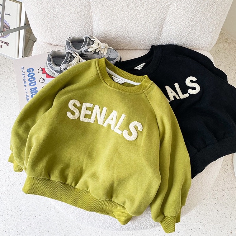 Áo Nỉ Dày Dặn Mùa Đông Cho Bé, Áo Nỉ Chữ Nổi Hàng Cao Cấp Bé Trai Bé Gái Từ 1-8 Tuổi