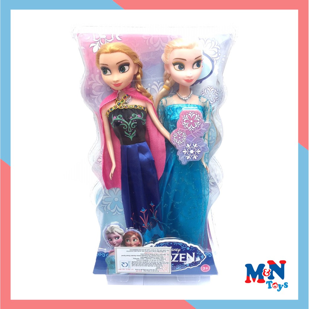 Búp bê Elsa &amp; Anna có khớp hộp ép kính 30cm