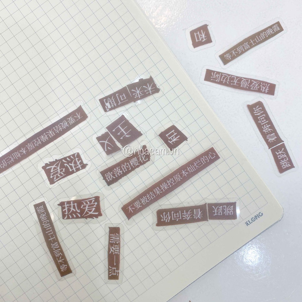 100 Sticker Câu Quote Hoa Ngữ PVC Nhà Cam