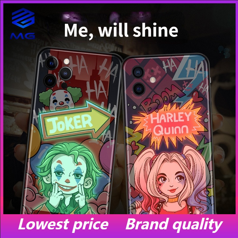 MG Batman Harley Quinn Call flash điều khiển âm thanh Hộp đựng điện thoại LED cho Samsung S21Plus S21 S22PRO S22 ULTRA S20 PLUS A12 A72 A71 A52 A51 A32 A21S NOTE10 10+ NOTE20