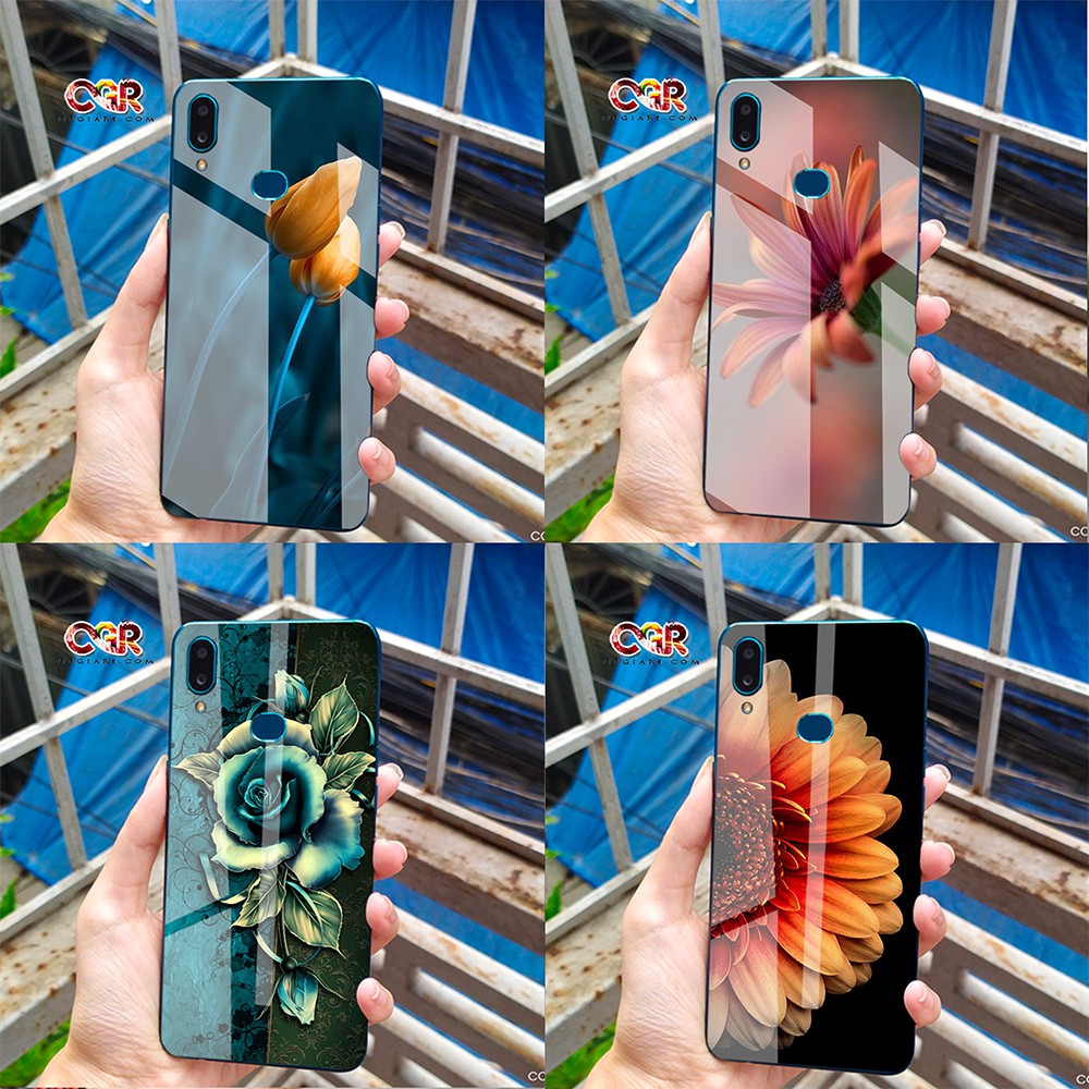 (có video) Ốp lưng Samsung A10s, mặt kính in hình 3D sáng bóng, viền cao su bền đẹp