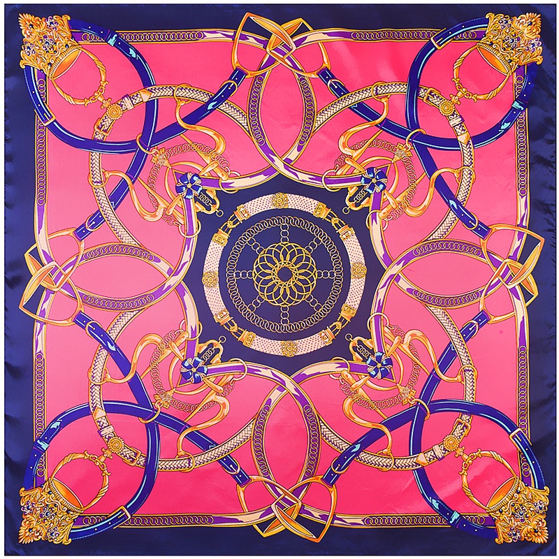 Khăn choàng vải satin hình tròn/vuông 90CM(35.4x35.4inch) thời trang cho nữ WJ1003-28