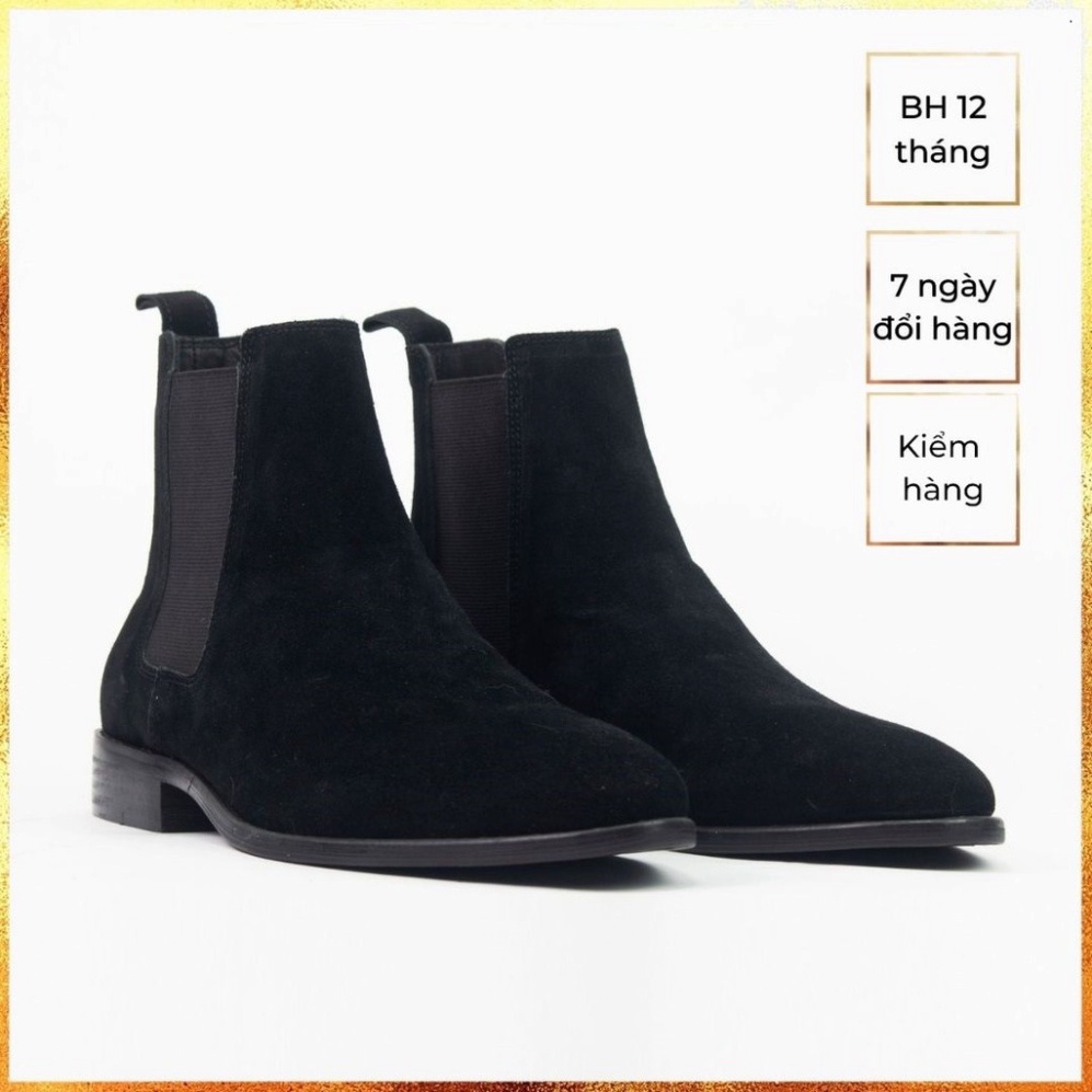 Giày Chelsea Boots màu đen chất liệu da lộn thời trang nam | BigBuy360 - bigbuy360.vn