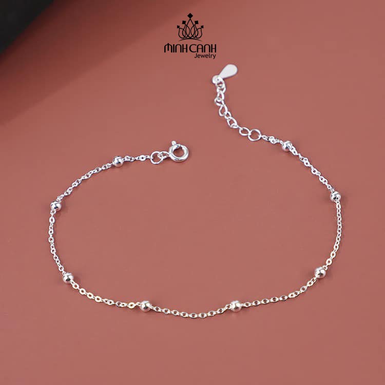 Lắc Chân Bạc Họa Tiết Chuỗi Bi - Minh Canh Jewelry