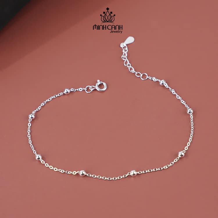 Lắc Chân Bạc 925 Họa Tiết Chuỗi Bi - Minh Canh Jewelry