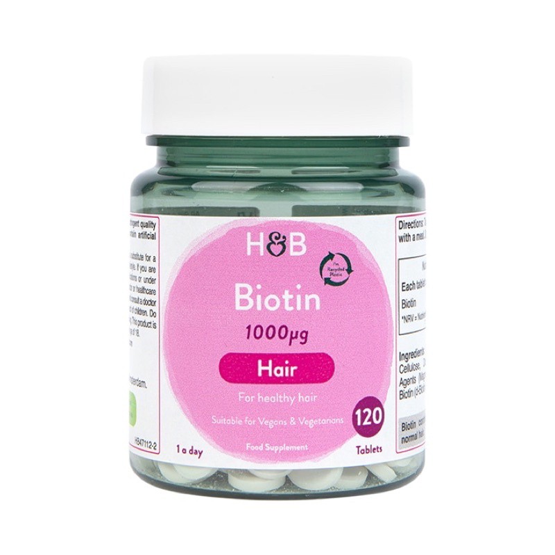 VIÊN UỐNG MỌC TÓC HOLLAND BARRETT BIOTIN 1000mg 120v