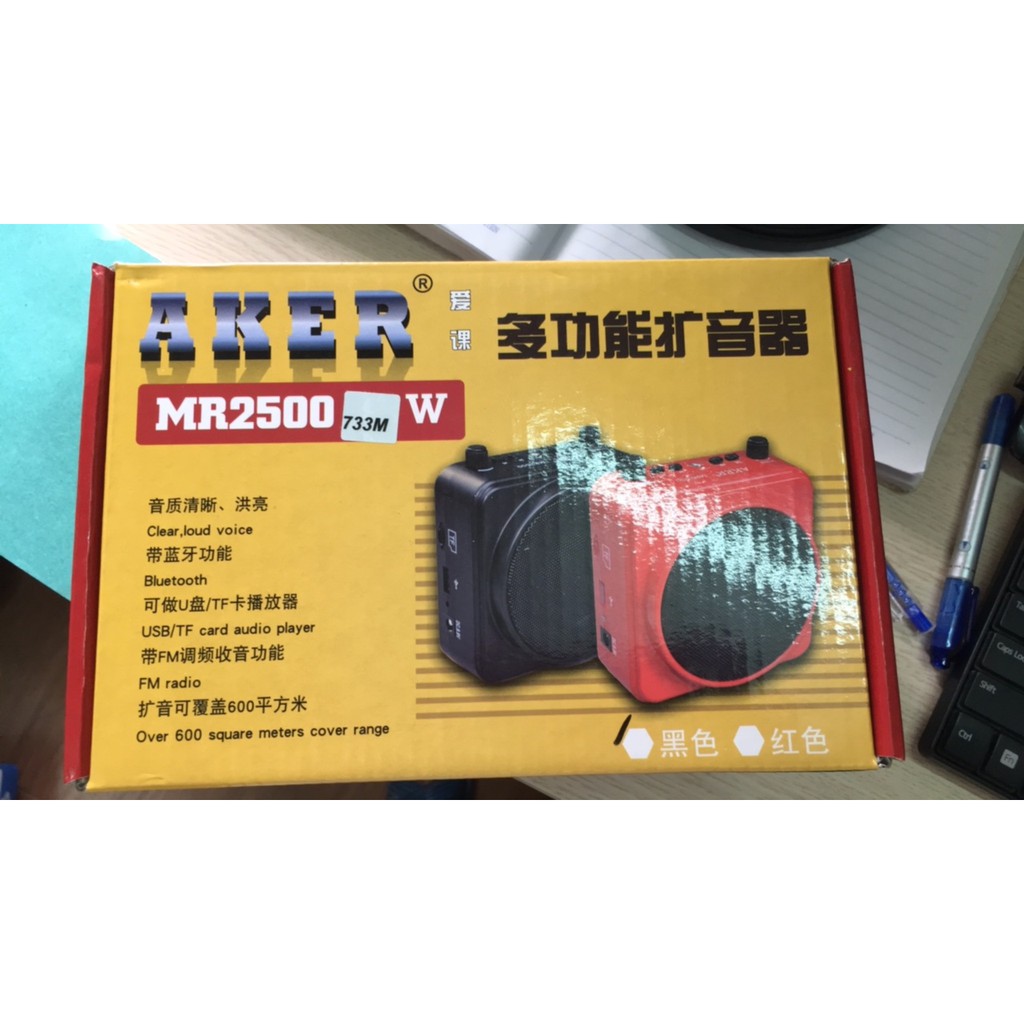 Máy trợ giảng không dây AKER MR-2500W Pin lâu, micro bắt xa.
