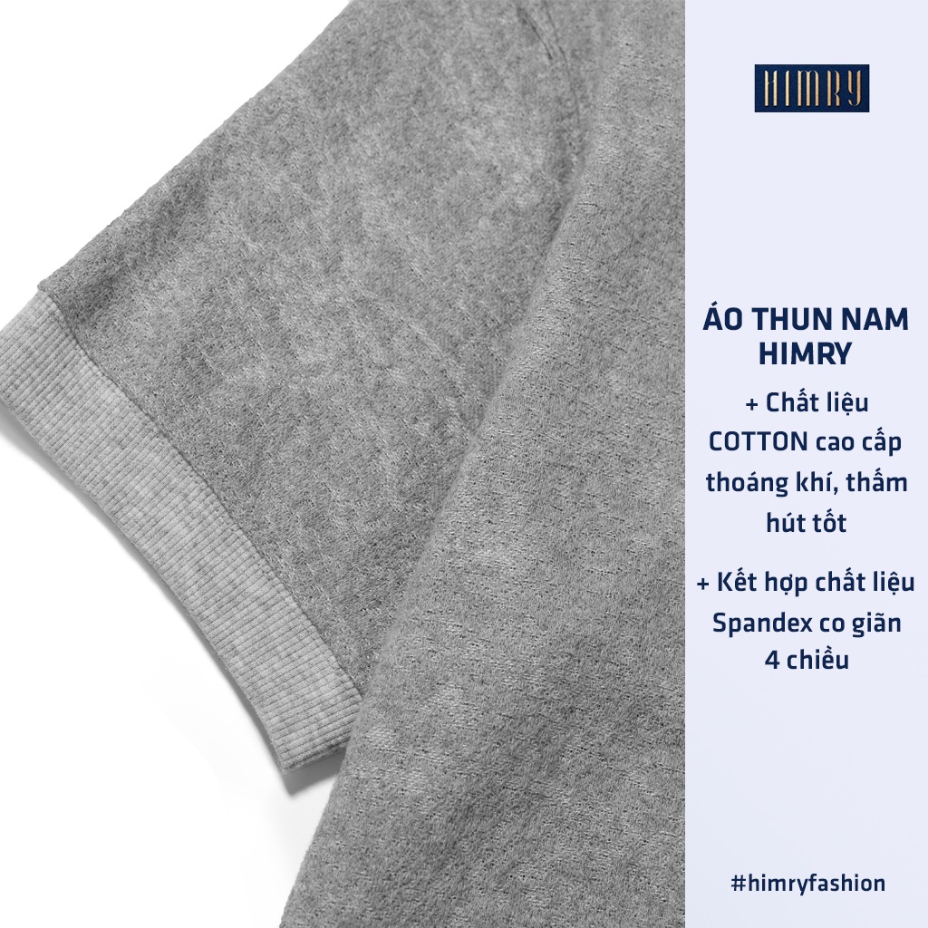 Áo thun nam cổ tròn HIMRY, áo thun tay ngắn, chất cotton cao cấp co giãn thấm hút tốt | BigBuy360 - bigbuy360.vn