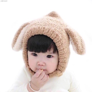 Mũ len lông cừu tai thỏ cho bé
