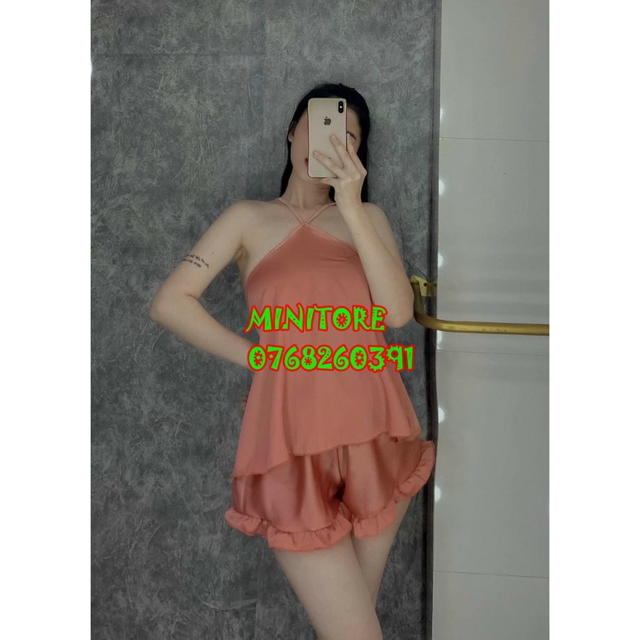 [40KG-55KG] ĐỒ NGỦ YẾM SATIN SIÊU SEXY DÂY CHÉO KHÔNG MÚT, VẢI MỀM MỊN RẤT MÁT - HÀNG XƯỞNG NHÀ MAY ĐƯỜNG MAY KỸ