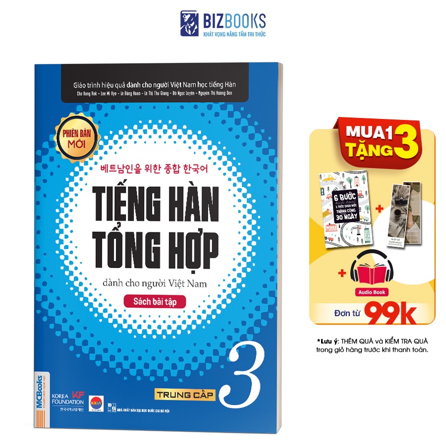 Sách - Tiếng Hàn Tổng Hợp Dành Cho Người Việt Nam Trung Cấp Tập 3 - Sách Bài Tập Phiên Bản Mới 2020 Kèm App Học Online