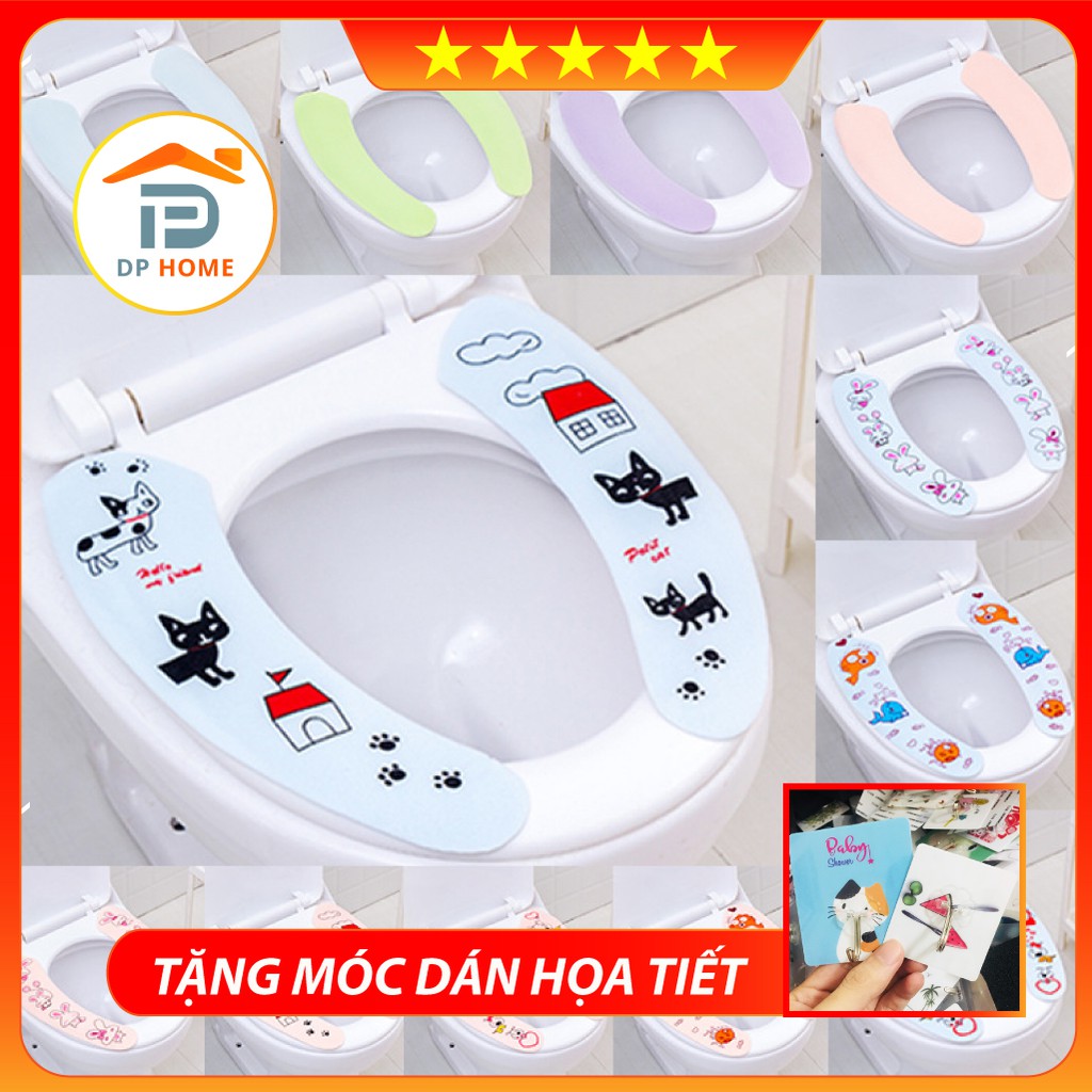 [𝐃𝐞𝐚𝐥 𝐒𝐀𝐋𝐄 𝟓𝟎%] Miếng Dán Lót Bồn Cầu Không Thấm Nước Cartoon Paste Pad + Tặng miếng dán họa tiết