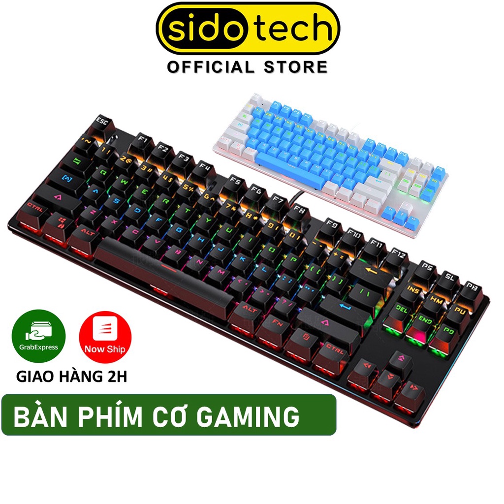 Bàn phím cơ gaming SIDOTECH TKL 87 key và Full Size 104 key LED RGB chuyên chơi game Esport - Hàng chính hãng