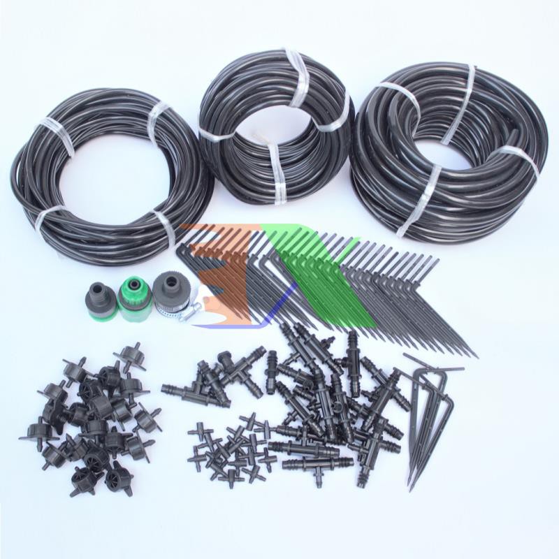 Bộ Kit 32 Que cắm nhỏ giọt đầy đủ dây, phụ kiện TX-DIY-09, Béc tưới nhỏ giọt cà chua, dưa leo tự lắp DIY