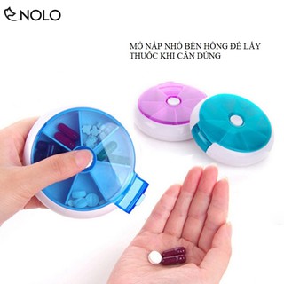 Combo 2 Hộp Đựng Chia Thuốc 7 Ngày Nắp Xoay Họa Tiết Trơn Chất Liệu Nhựa PP An Toàn
