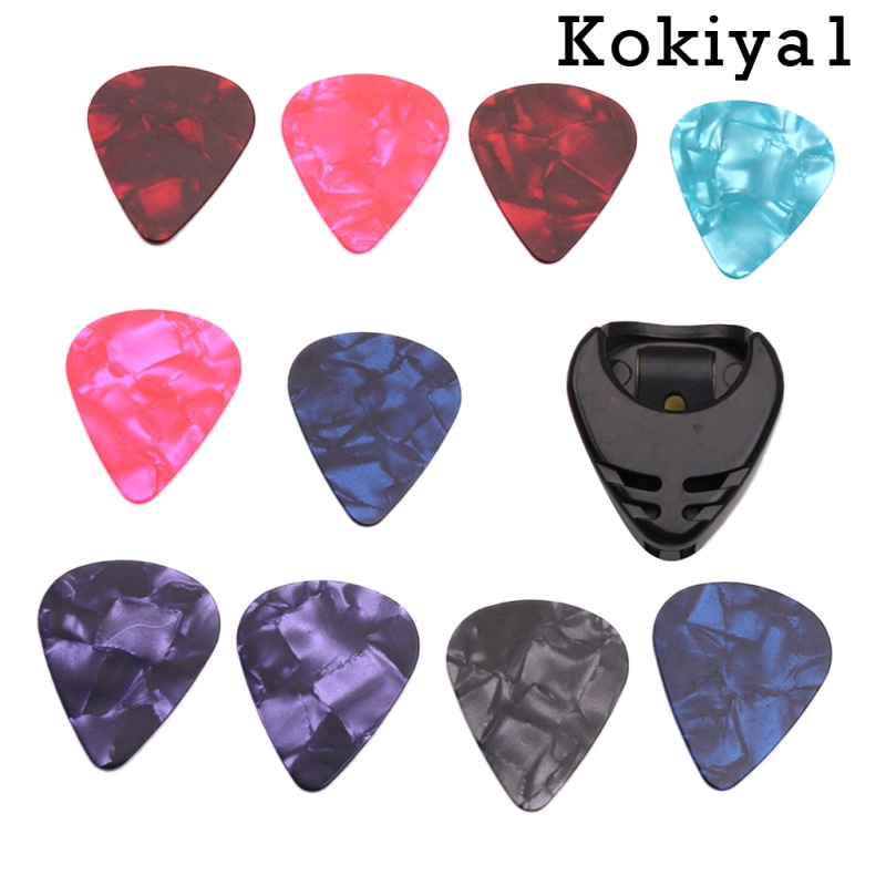 [HOT]10pcs Guitar Picks & Guitar Pick Holder Easy to Paste on the Guitar