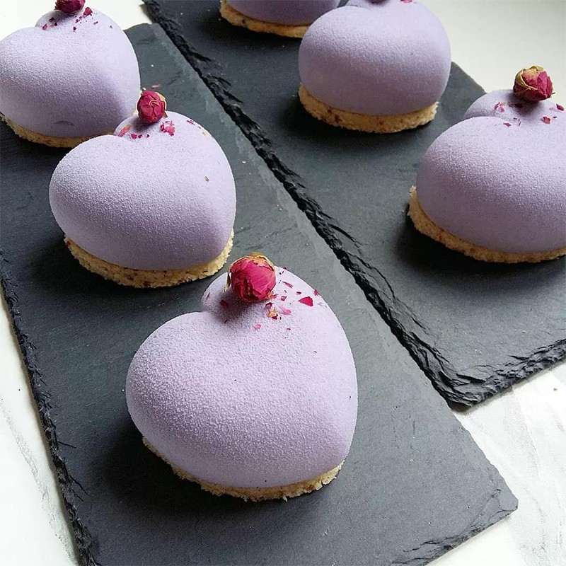 8 Khoang Khuôn Silicon Hình Trái Tim Pháp Mousse Bánh Khuôn Lễ Tình Nhân Món Tráng Miệng Thạch Khuôn Socola Handmade Xà Phòng Nến Khuôn Tự Làm Khuôn Nướng Bánh